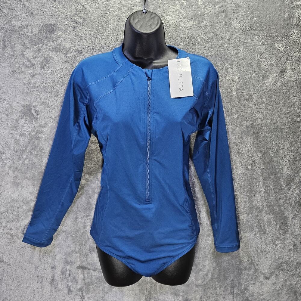 Athleta Sun Shield Rash Guard Swimsuit L NWT UPF 50+ Paddle Swim Surf Style